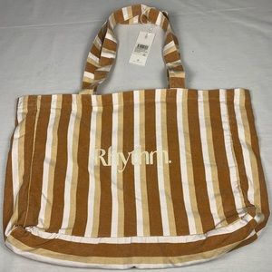 Lot of 2 NWT Rhythm Sunbather Tote Stripe Bag 100% Cotton Canvas